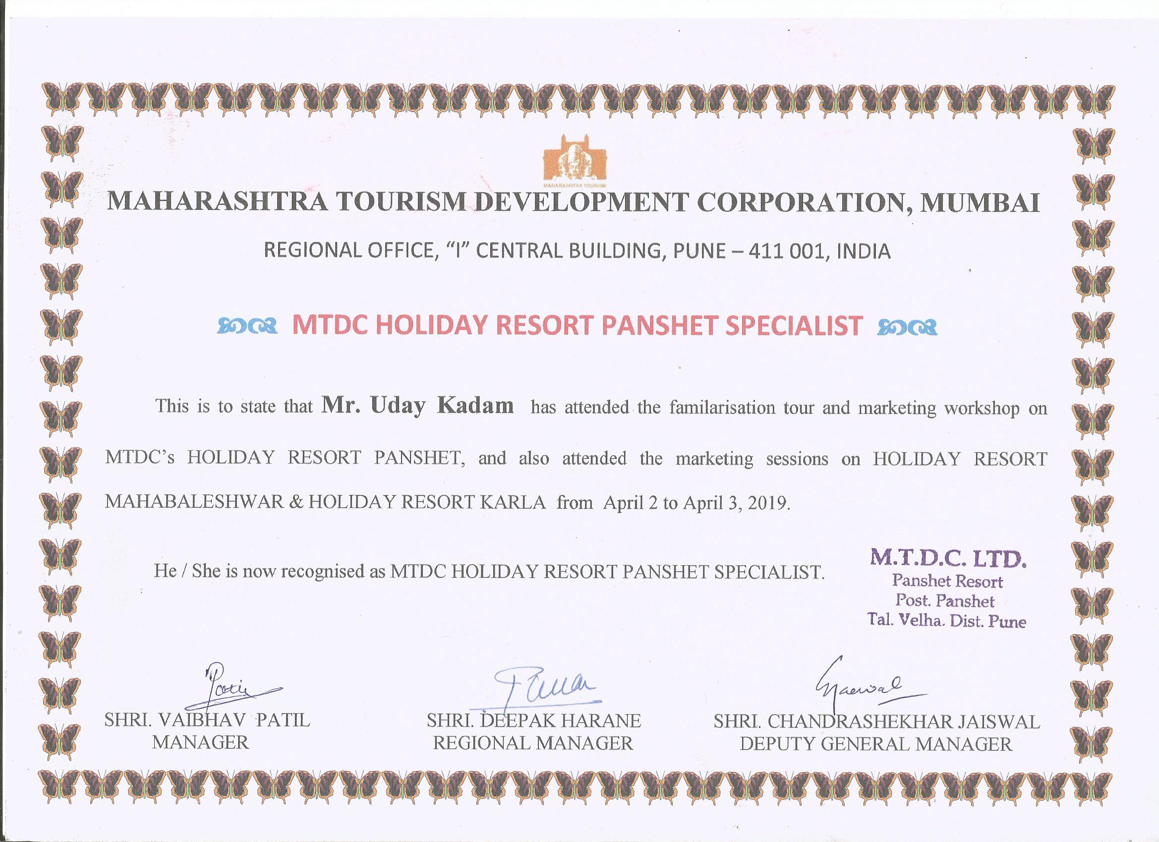  MTDC Resort Panshet Specialist